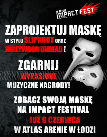 Konkurs: zaprojektuj maskę w stylu Slipknot i Hollywood Undead. Zgarnij muzyczne nagrody