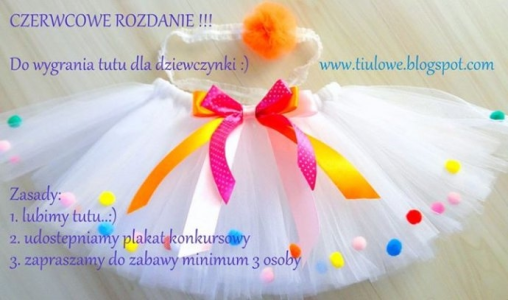 Wygraj biała  tutu z pomponikami