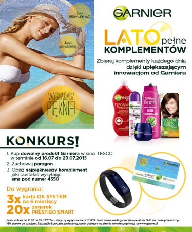 Konkurs "Lato pełne komplementów z Garnierem" Tesco