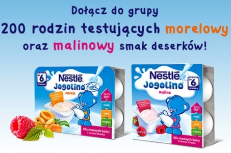 Akcja "Testuj deserki mleczno-owocowe Nestle Jogolino"