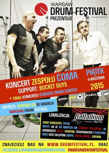 Wygraj wejściówki na koncert COMY w Warszawie (Warsaw Drum Festival - 04.09.2015)