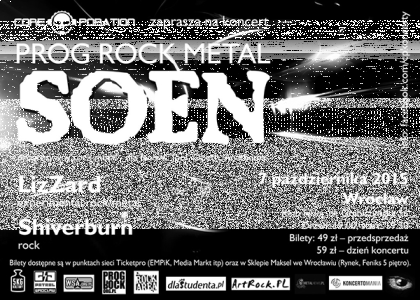 Wygraj zaproszenie na koncert Soen, Lizzard i Shiverburn we Wrocławiu!