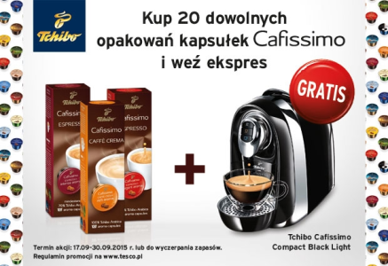 Kup produkty promocyjne i otrzymaj ekspress Tchibo Cafissimo Compact Black Light gratis
