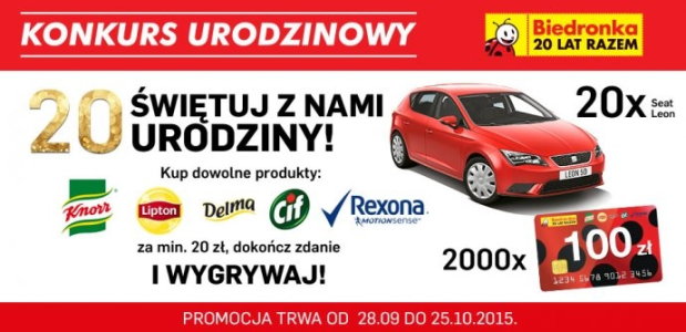 Konkurs "20 lat Biedronki"