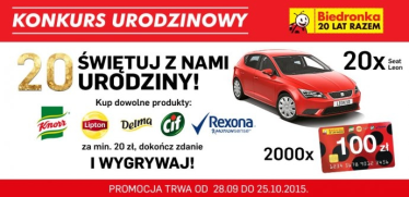 Konkurs "20 lat Biedronki"