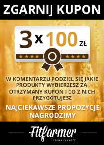 Wygraj 1 z 3 bonów o wartości 100 zł na zakupy w sklepie fitfarmer.pl