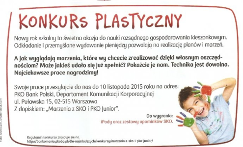 Konkurs plastyczny "Marzenia z SKO i PKO Junior"