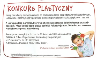 Konkurs plastyczny "Marzenia z SKO i PKO Junior"