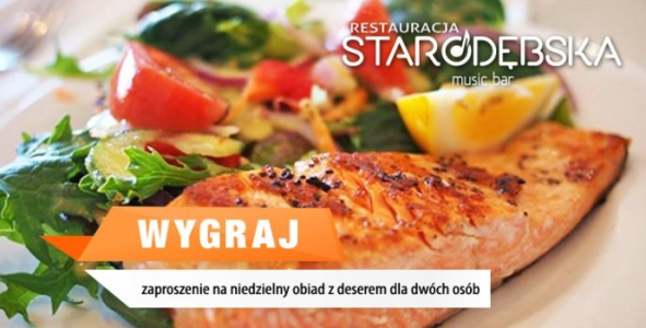 Wygraj zaproszenie na niedzielny obiad z deserem dla dwóch osób w Starodębska Music Bar, Włocławek