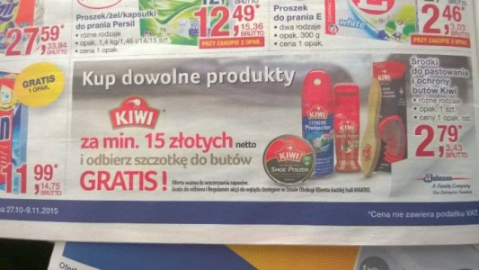 Kup produkty marki KIWI i odbierz szczotkę do butów GRATIS