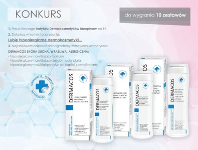 Wygraj 1 z 10 zestawów dermokosmetyków z serii Dermacos skóra sucha, wrażliwa, alergiczna