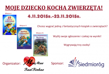 Konkurs "Moje dziecko kocha zwierzęta"