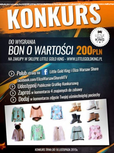 Wygraj bon o wartości 200 zł na zakupy w sklepie Little Gold King.