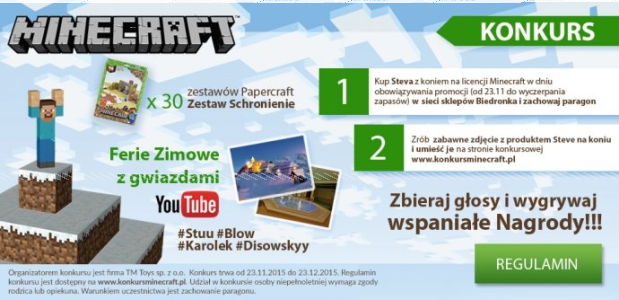 Konkurs "Minecraftowa zabawa z gwiazdami youtube"