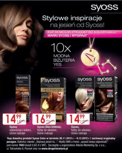 Konkurs "Stylowe inspiracje na jesień od Syoss!" w sklepach Drogerii Natura