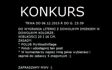 Wygraj literki w dowolnym kolorze od Mywoodvillage