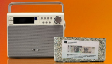 Wygraj cyfrowe radio i brykiet zmielonych banknotów o wartości 100 000 zł