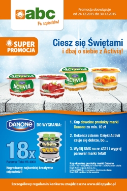 Konkurs "Ciesz się Świętami i dbaj o siebie z Activią!" Sklepy ABC