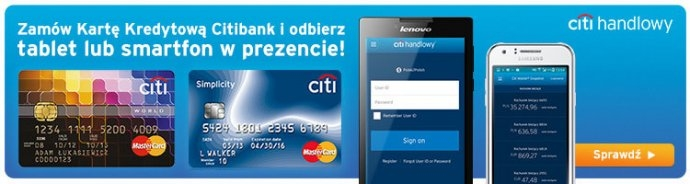 Wygraj tablet lub telefon w Citibanku z darmową kartą Simplicity