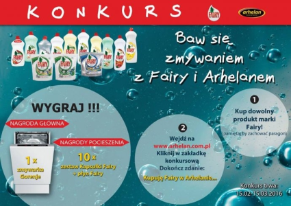 Konkurs "Baw się zmywaniem z Fairy i Arhelanem"