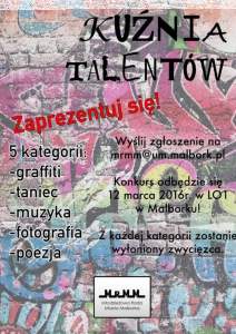 Konkurs Młodzieżowej Rady Miasta Malborka "Kuźnia talentów"