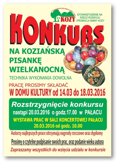 Konkurs na Koziańską Pisankę Wielkanocną 2016