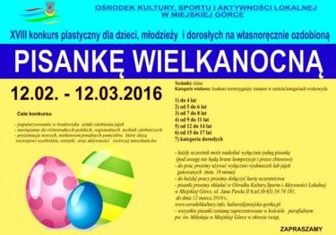 Konkurs na wasnorecznie zrobioną pisankę wielkanocną, Miejska Górka