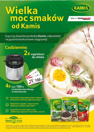 Konkurs "Wielka moc smaków od Kamis" Intermarche