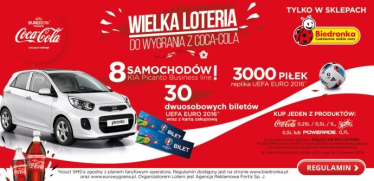 Konkurs "Coca-Cola. Do wygrania 8 samochodów!" Biedronka