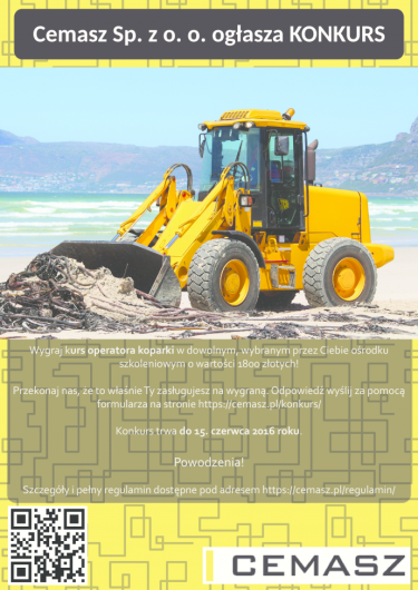 Konkurs "Zostań operatorem koparki z Cemasz"