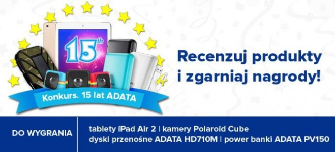 Konkurs "Zakochaj się w ADATA. Recenzuj produkty i wygrywaj nagrody!"