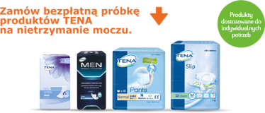 Wypełnij ankietę i otrzymaj bezpłatną próbkę produktu TENA na nietrzymanie moczu