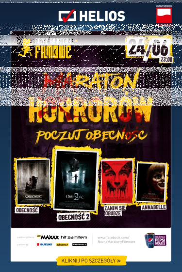 Wygraj bilety na MARATON HORRORÓW w Heliosie w Sosnowcu, Dąbrowie Górniczej, Lubinie oraz Piotrkowie Trybunalskim!