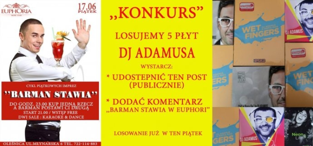 Konkurs "Losujemy 5 płyt Dj Adamusa"