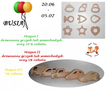 Konkurs z Busia zabawki i ozdoby drewniane