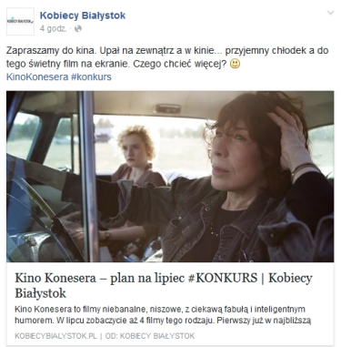 Konkus "Kino Konesera Białystok Galeria Alfa"