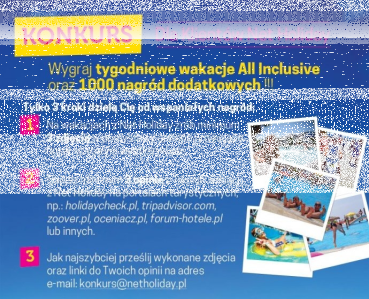 Konkurs dla klientów Net Holiday