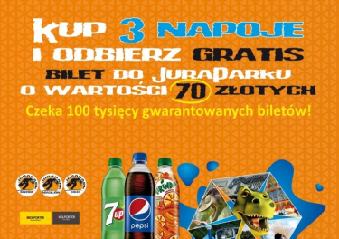 Kup 3 napoje i odbierz bilet do JuraParku