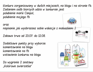 Konkurs "jak wyobrażasz sobie wakacje z maluszkiem"