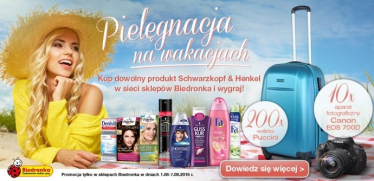 Konkurs "Pielęgnacja na wakacjach" Biedronka