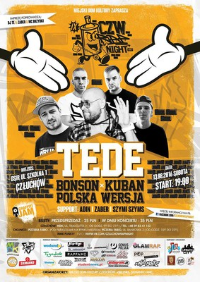 Wygraj podwójne zaproszenie na koncert CZW Rap Night 2016 – Tede x Polska Wersja x Bonson x Kuban