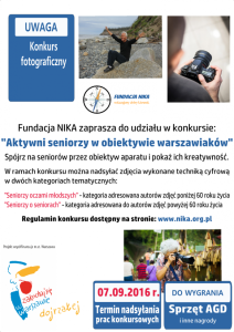 Konkurs "Aktywni seniorzy w obiektywie warszawiaków"