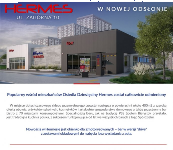 Konkurs: Program Premiowy dla klientów sklepu "Hermes" w Białymstoku