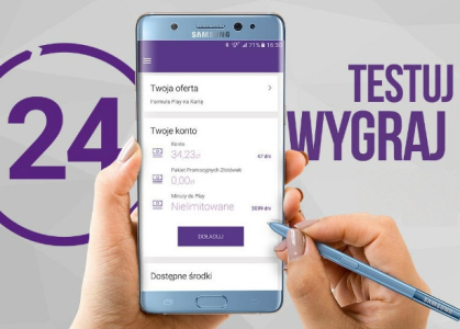 Konkurs "Testujesz nowe Play24 – wygrywasz Samsunga Galaxy Note 7"