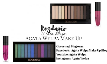 Konkurs "Rozdanie 3 lata Bloga Agata Welpa MakeUp"