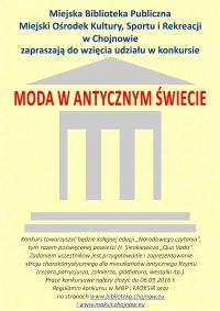 Konkurs MODA W ANTYCZNYM ŚWIECIE Chojnów