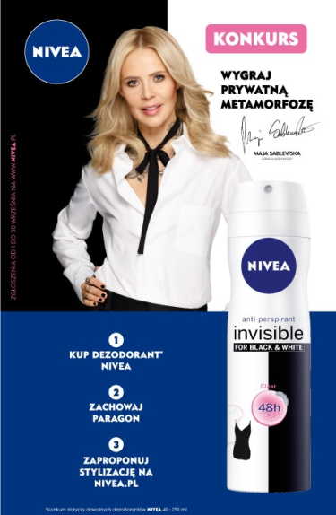 Konkurs "Nivea Deo Invisible - metamofoza z Mają Sablewską" w Super-Pharm
