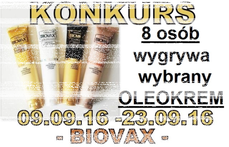Konkurs "BIOVAX - 8 osób wygrywa wybrany OLEOKREM"