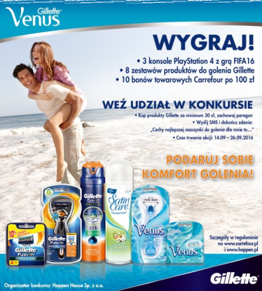 Konkurs "Podaruj sobie komfort golenia" Carrefour