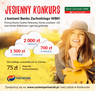 Jesienny konkurs z kontami Banku Zachodniego WBK
